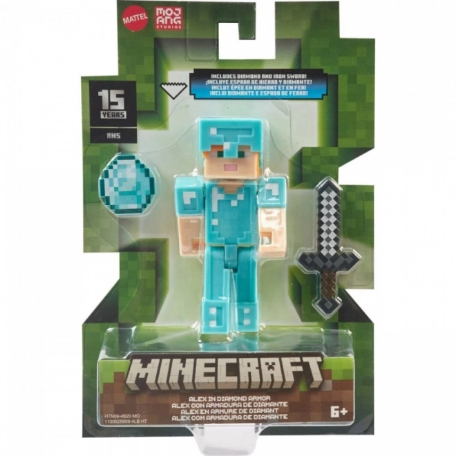 Minecraft akční figurka Alex v diamantové zbroji