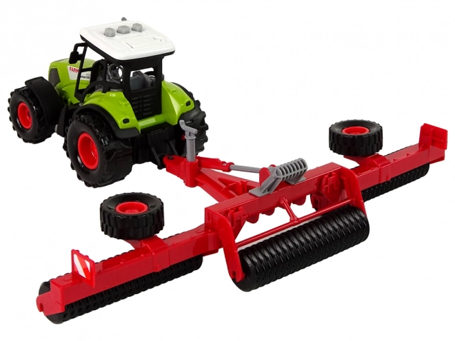 Dětský traktor s přívěsem Farmářské auto – červený