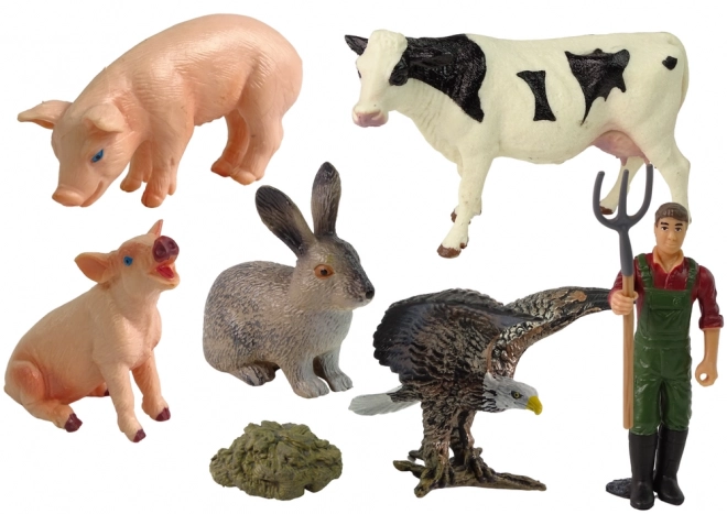 velká sada figurek zvířata na farmě