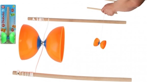 Diabolo velké plast/dřevo sada v různých barvách