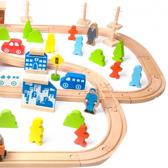 Klasická dráha Classic World s vláčkem a figurkami, 110 dílů