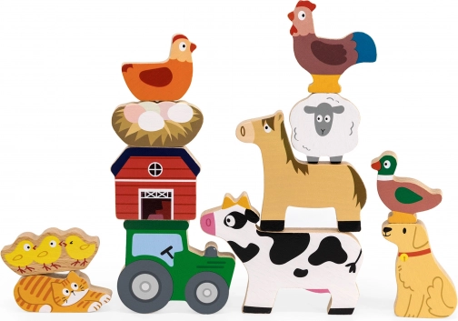 Dřevěná balanční sada farma