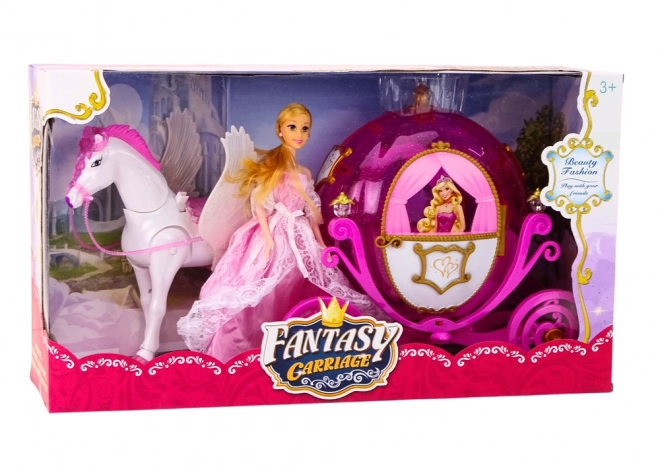 Čarovný set s koňskou karosou a princeznou