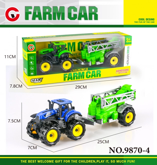 Traktor s postřikovačem na setrvačník 25 cm