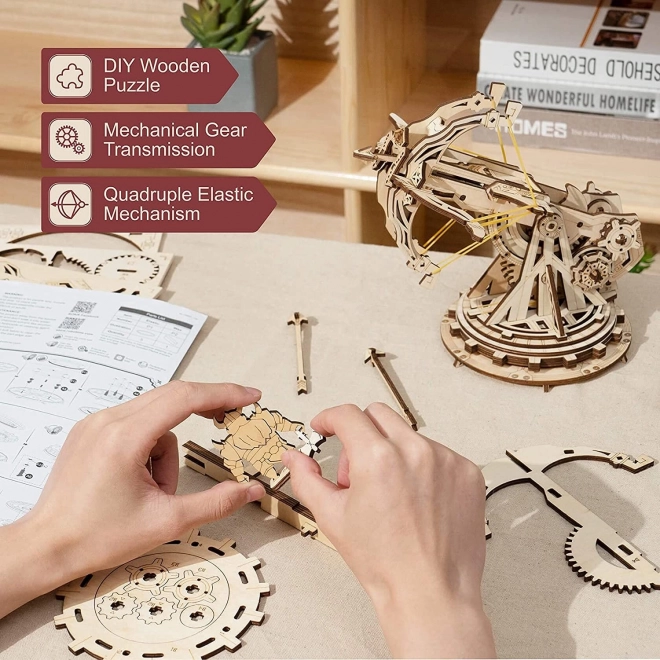 RoboTime 3D dřevěné mechanické puzzle Obléhací balista