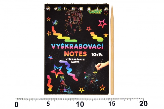 Škrabací blok s barevným podkladem