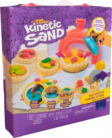 kinetic sand sada na pizzu squishpizza – kreativní set s pecí a nástroji