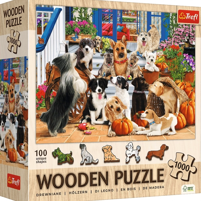Dřevěné puzzle Psí přátelství 1000 dílků