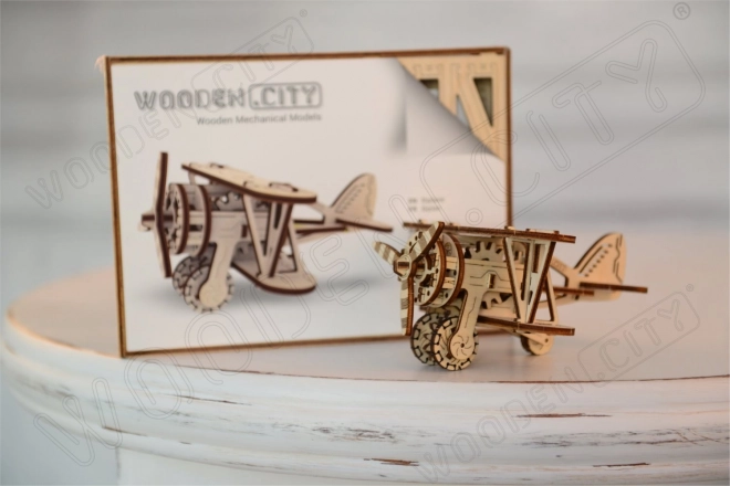 Dřevěné 3D puzzle dvouplošník