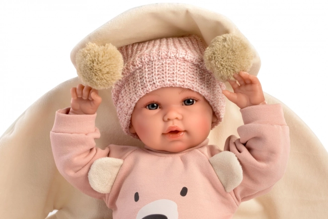 Llorens 63644 NEW BORN - realistická panenka miminko se zvuky a měkkým látkovým tělem - 36 cm