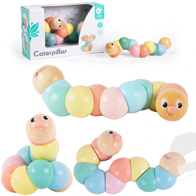 Klasická dřevěná housenka k ohýbání a kroucení