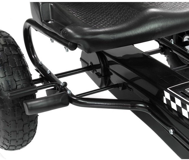 Pedálová vzduchová motokára + Nafukovací pneumatiky + Nastavitelné sedadlo – černá