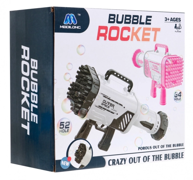 Mýdlová bublina Baby Gun s ventilátorem + bublinková tekutina – Růžová