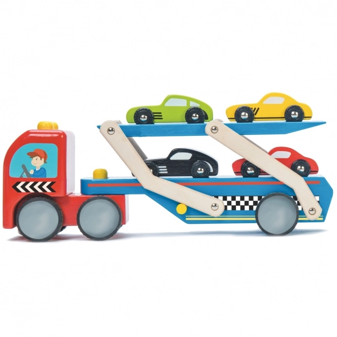 Dřevěný tahač s autíčky Le Toy Van