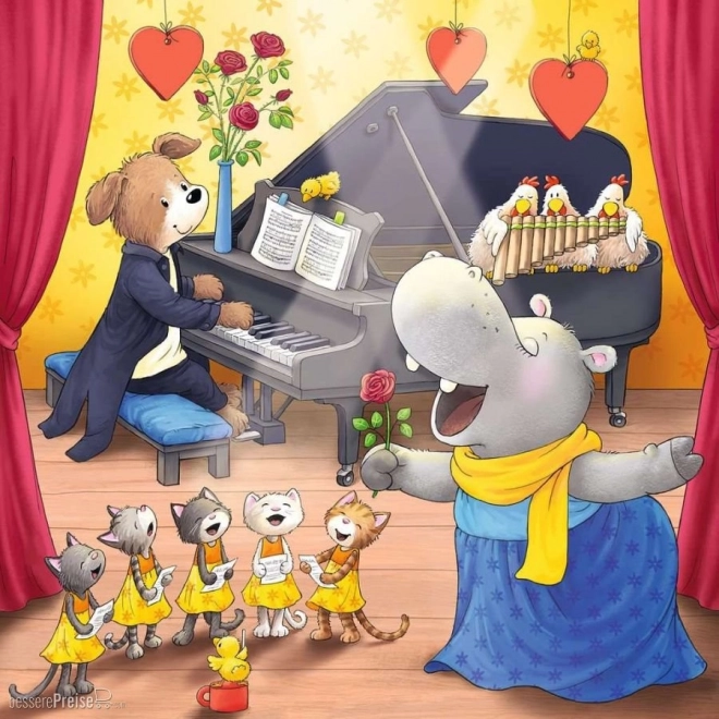 Ravensburger puzzle zvířátka na pódiu 3x49 dílků