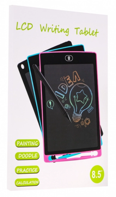 Interaktivní kreslící tablet pro děti 3+ růžový 8,5" + stylus + barevné kresby