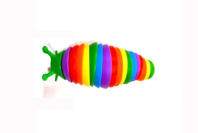 Barevná antistresová housenka 18 cm