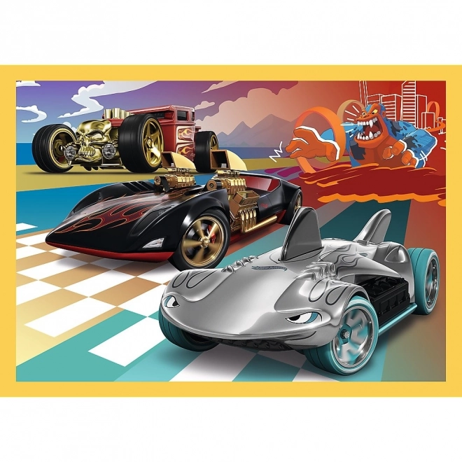 Puzzle 4v1 Hot Wheels vozidla