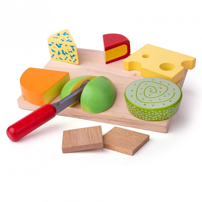 Bigjigs Toys dřevěný sýrový set na desce