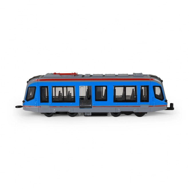 Kovová tramvaj modrá 20cm