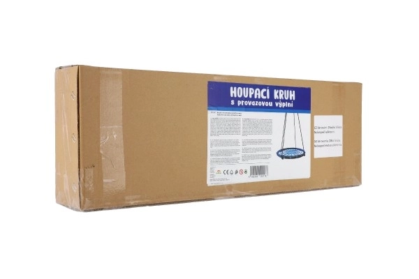 Houpací kruh 80 cm provazová výplň v krabici 75x26x12cm – Modrý