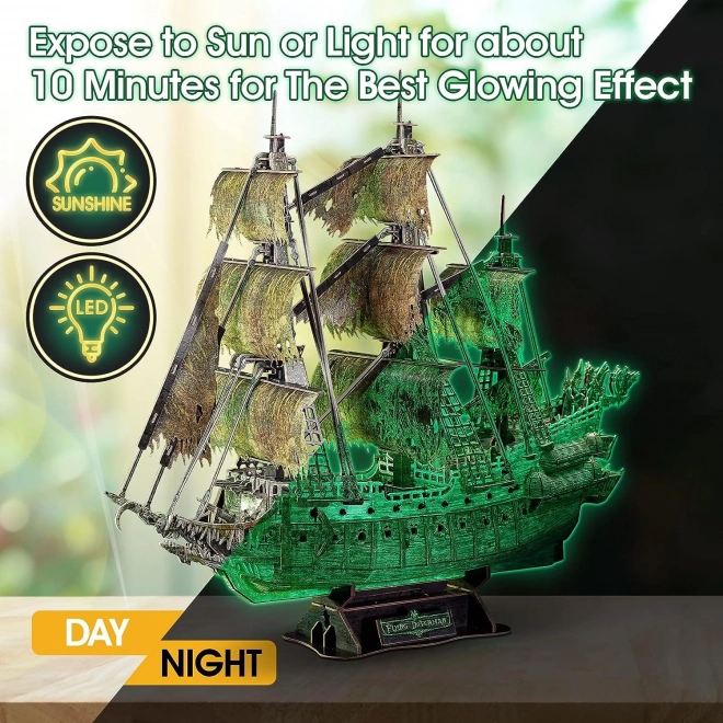CubicFun 3D puzzle plachetnice Bludný Holanďan svítící ve tmě