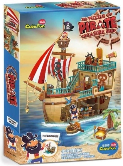 3D puzzle pirátská loď s pokladem