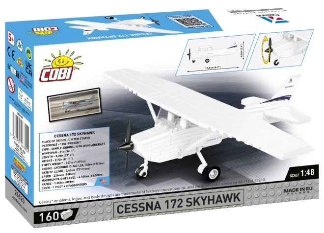Cobi stavebnice Cessna 172 Skyhawk 160 kostek bílá