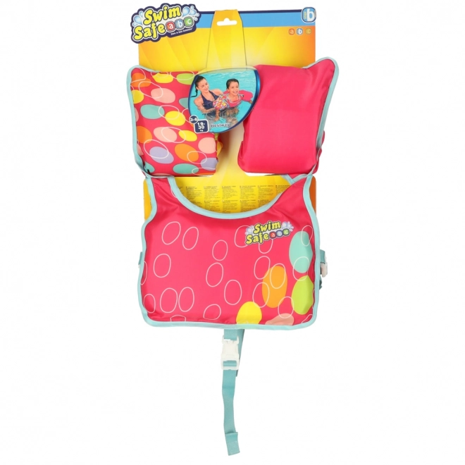Růžová dětská plavecká vesta s rukávky Bestway 3-6 let, 19-30 kg