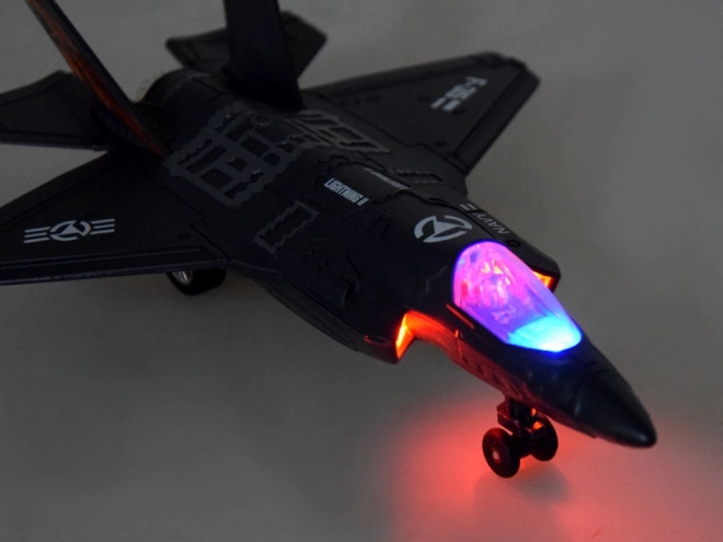 Kovový model vojenského letadla F-25 – Černá