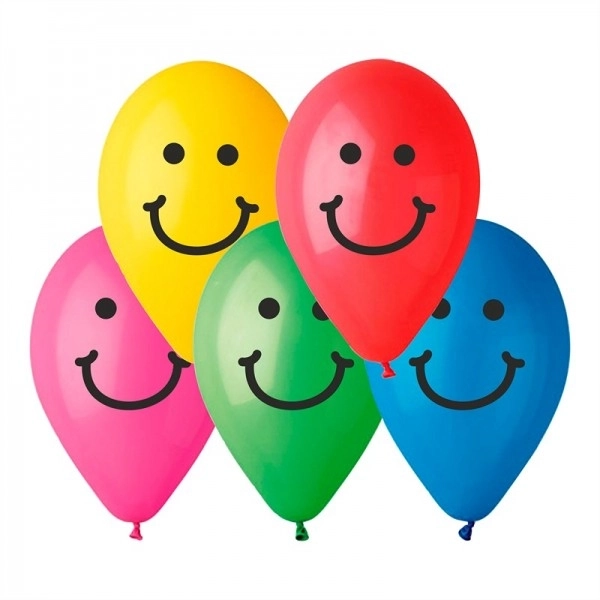 Nafukovací balónky s potiskem Smile 10 cm