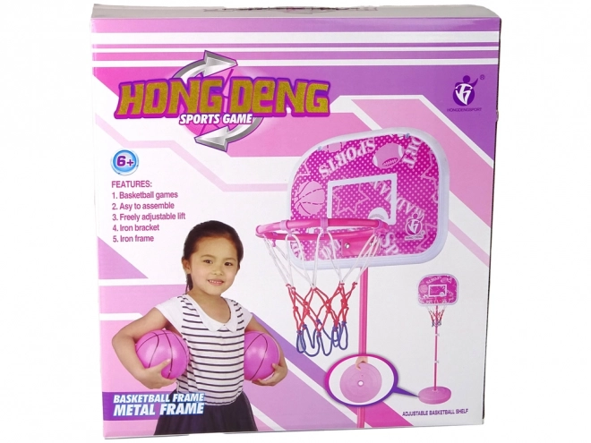 Růžová basketbalová sada pro děti 170 cm
