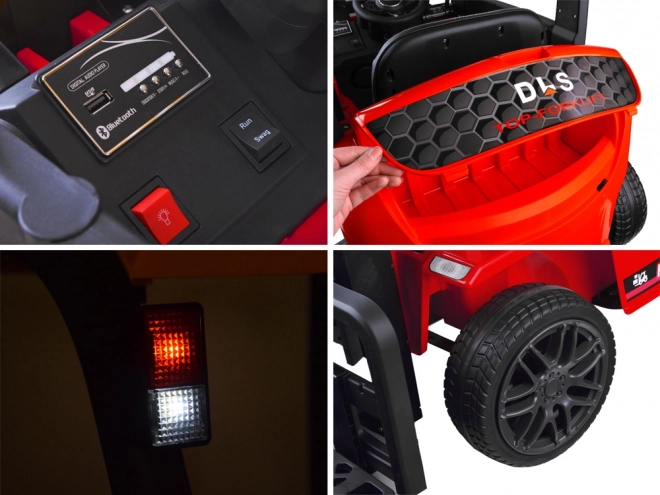 Dětský elektrický vysokozdvižný vozík na dálkové ovládání – Červená