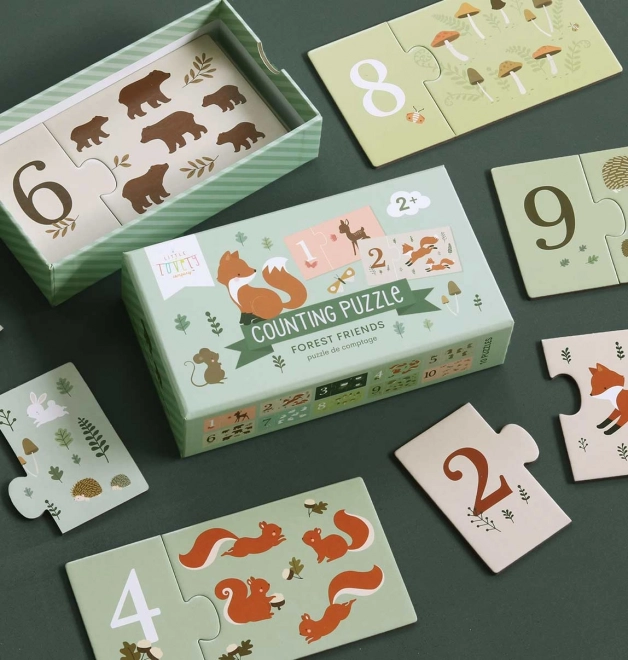 A Little Lovely Company Přiřazovací puzzle – Počítání s kamarády z lesa