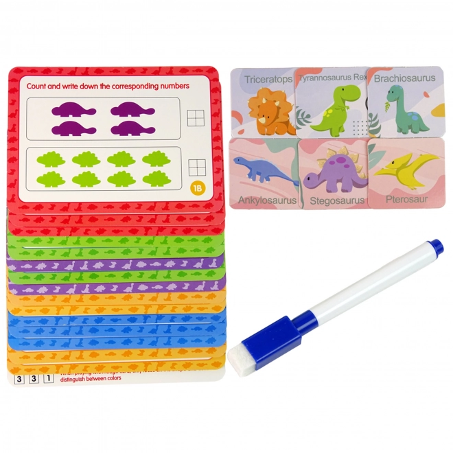 WOOPIE Edukační Sada Nauka Počítání Montessori Dino Skládačka 95 ks