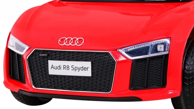Audi R8 na baterie pro děti Červená + Dálkové ovládání + EVA + Pomalý start + MP3 LED