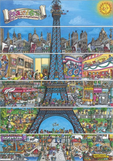 Puzzle Eiffelova věž 500 dílků kreslená