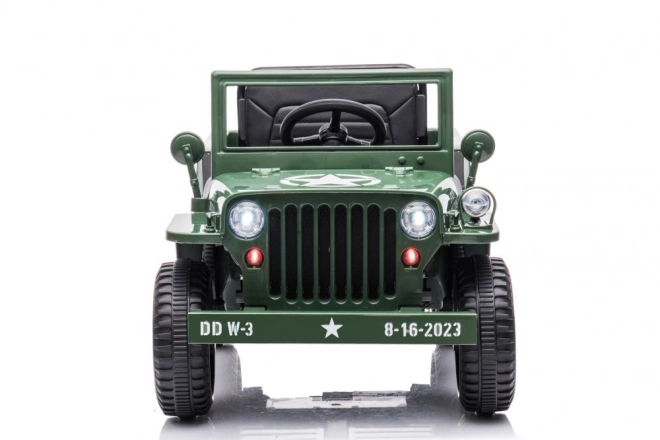 Auto na akumulátor vojenská zelená 4x4
