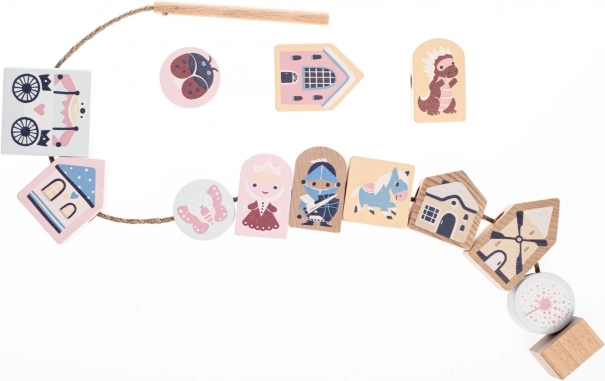 Cubika Pastel navlékací pohádka – dřevěný navlékací set