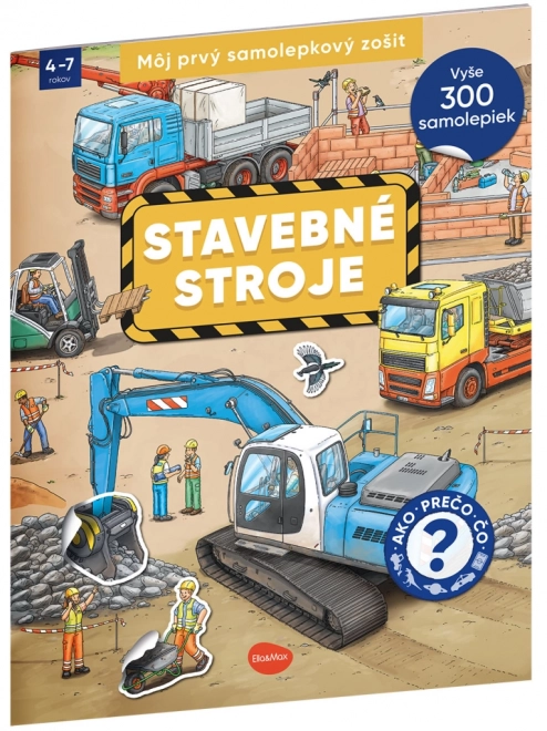 Můj první samolepkový sešit – stavební stroje