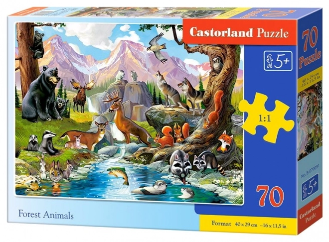 Puzzle lesní zvířátka 70 dílků