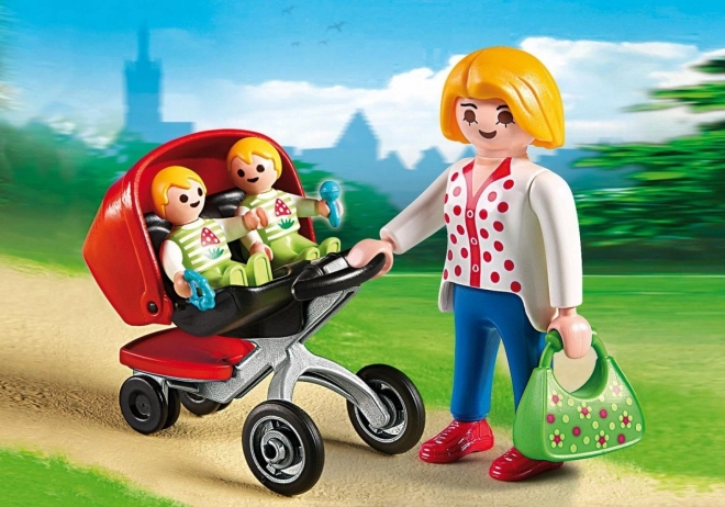 Sada figurek City Life 5573 Kočárek pro dvojčata