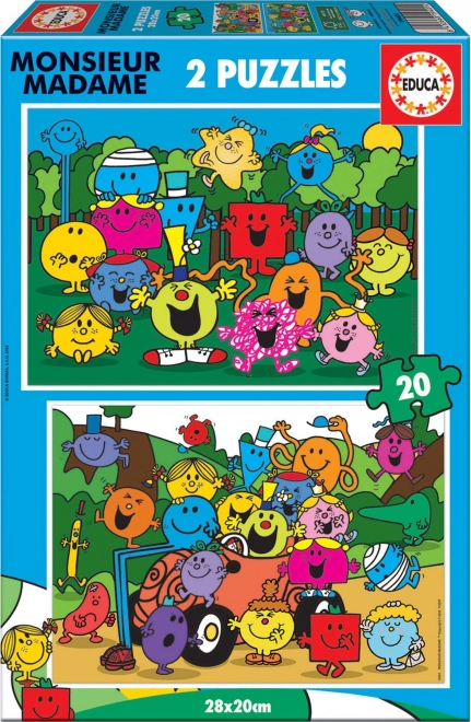 EDUCA Puzzle Monsieur Madame 2x20 dílků