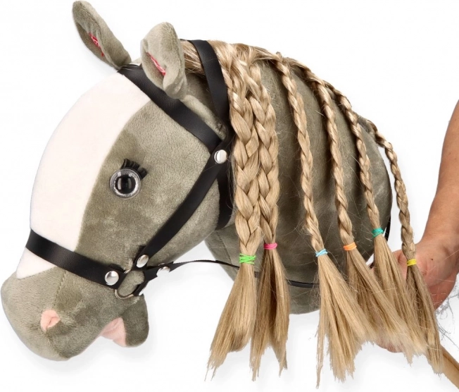 Koník na tyči Hobby Horse siwek premium