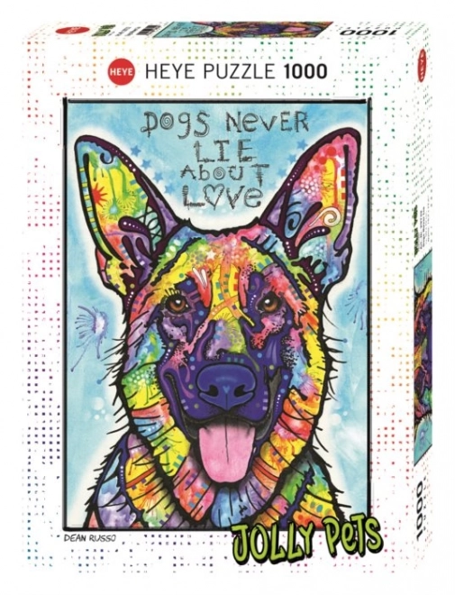 Puzzle Heye Jolly Pets: Psi nikdy nelžou 1000 dílků