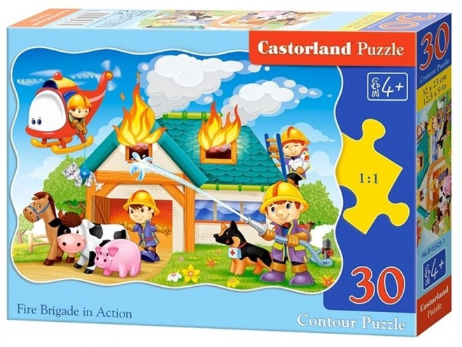 Puzzle Hasičská stanice v akci 30 dílků