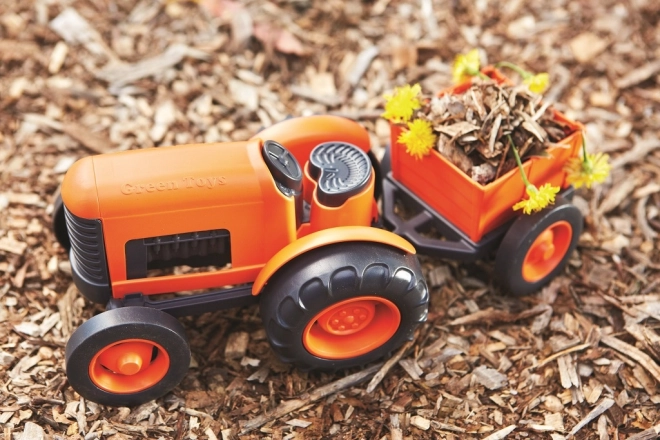 Traktor s vlečkou oranžový od Green Toys
