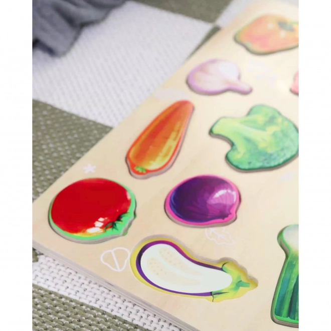 Dřevěná montessori skládanka se zeleninou