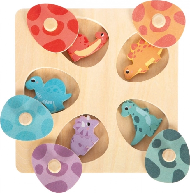 Dřevěné paměťové puzzle dinosauři