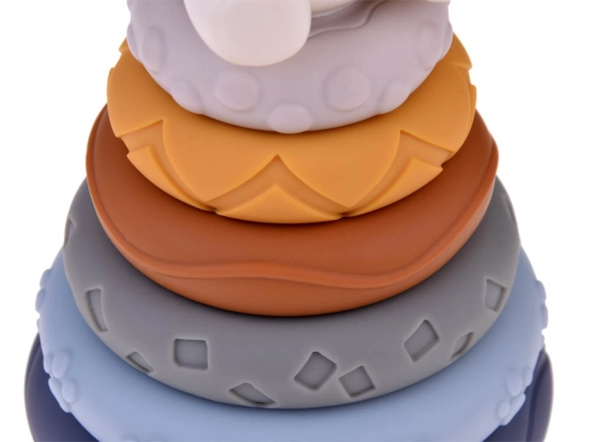 Měkké gumové senzorické bloky pyramidové puzzle s medvídkem ZA4819